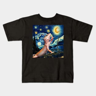 Leopard Lounge Starry Night Tees with a Dash of Gecko Glamour Kids T-Shirt